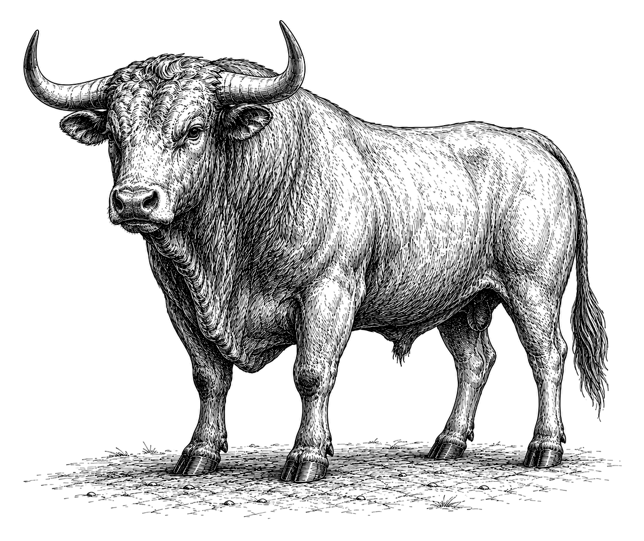 Bull illustration.