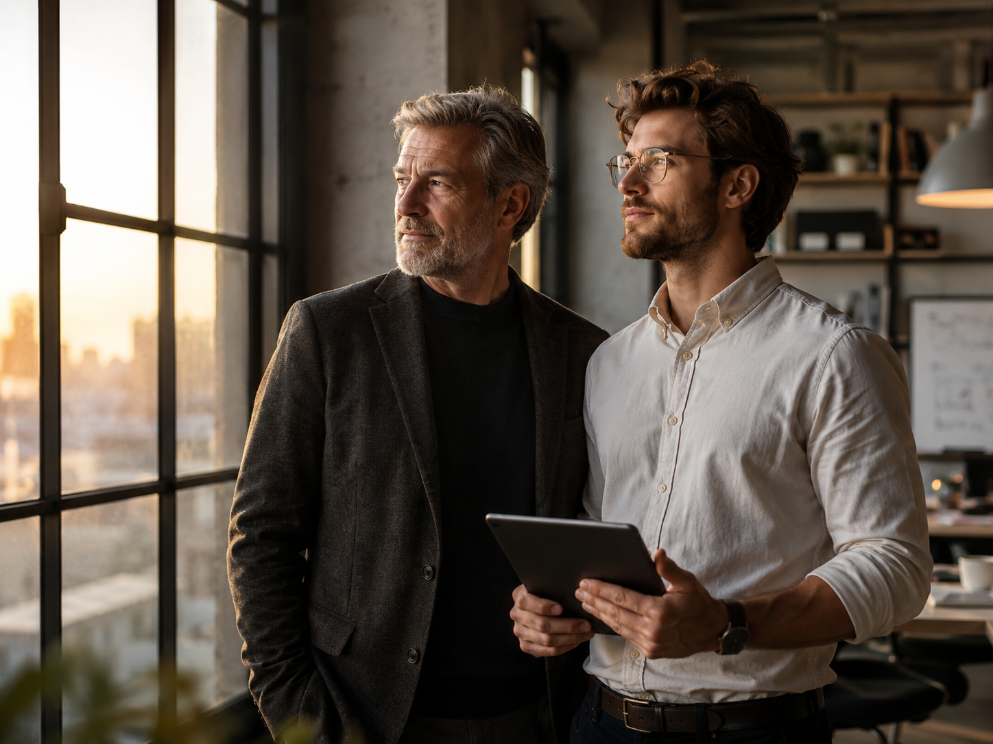 Two advisors discussing character development strategy