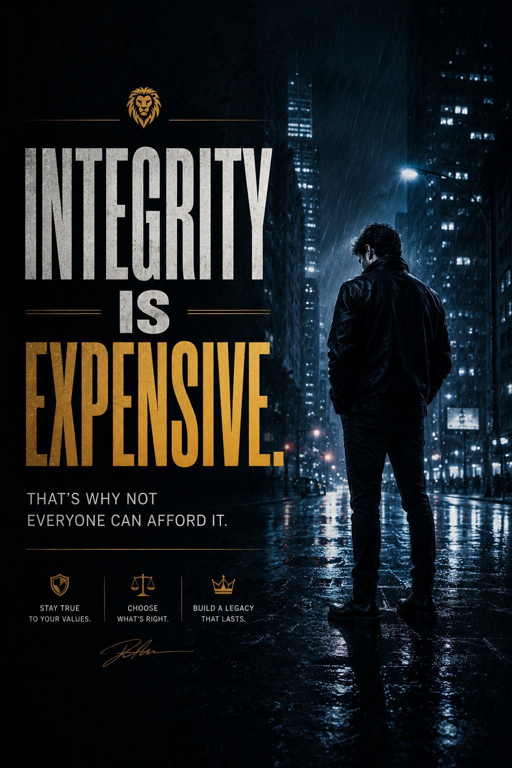 Integrity is expensive motivational poster